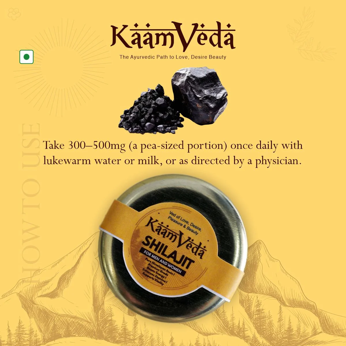 KaamVeda 100% Pure Himalayan Shilajit Resin for Women